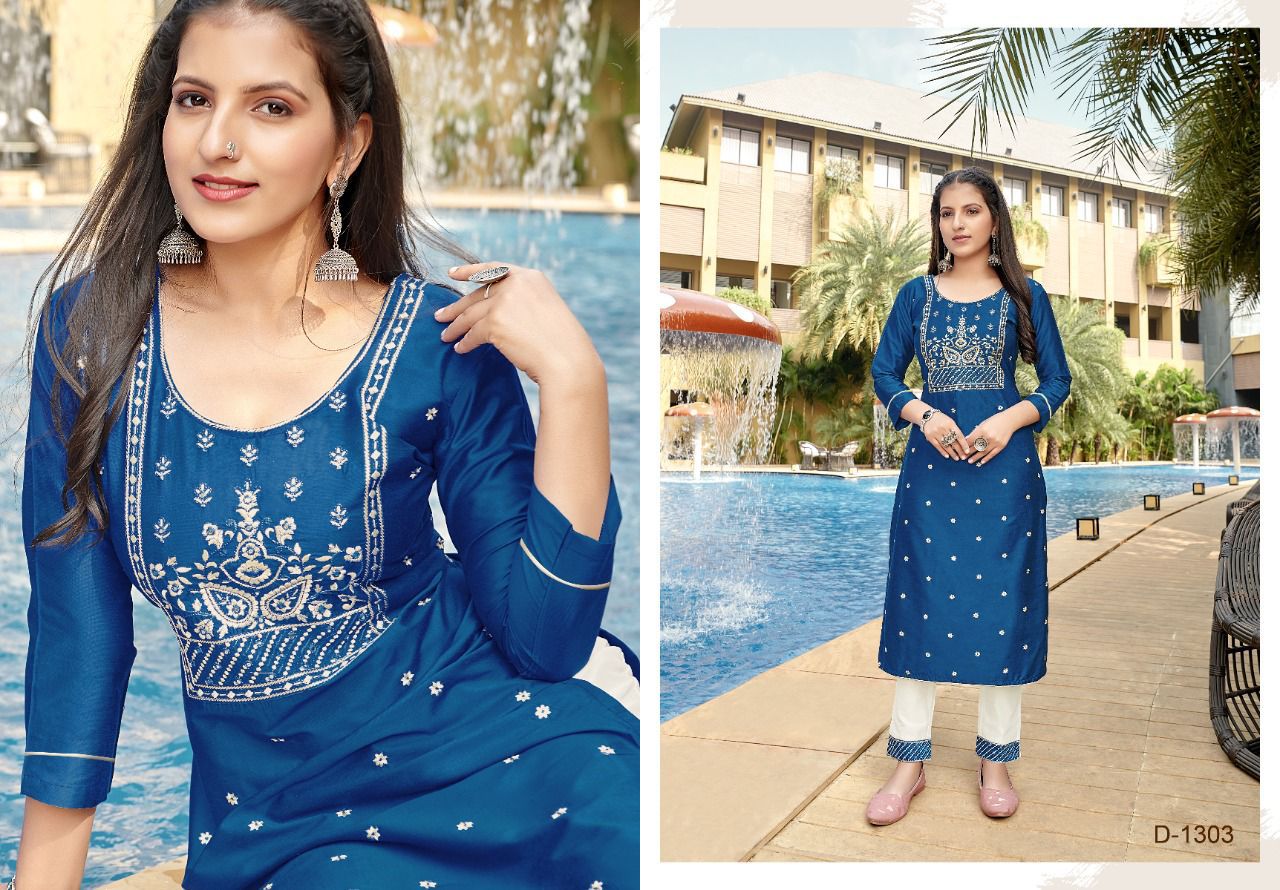 Kapil Artio Gangor Ethnic Wear Cotton Designer Kurti With Bottom Collection